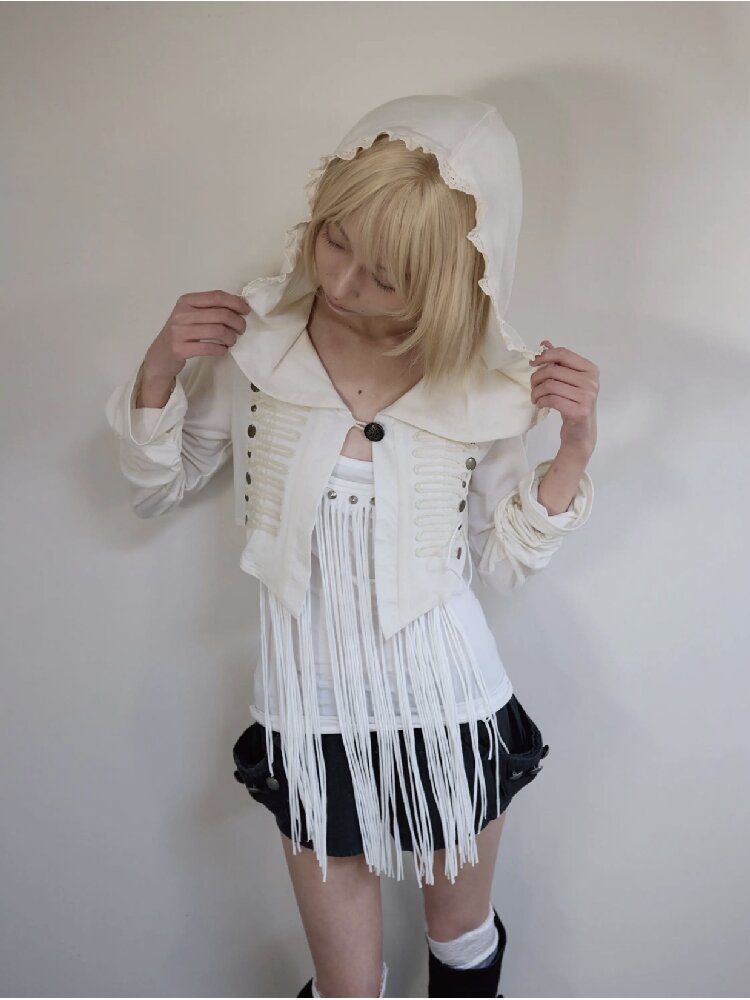 Rivet Diamond Tassel Slim Vest【s0000016953】