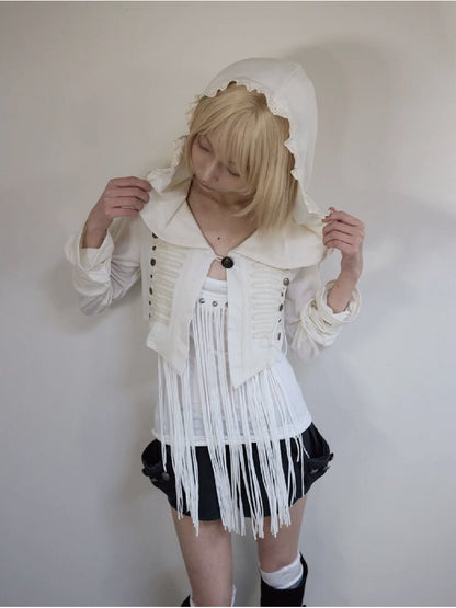 Rivet Diamond Tassel Slim Vest【s0000016953】