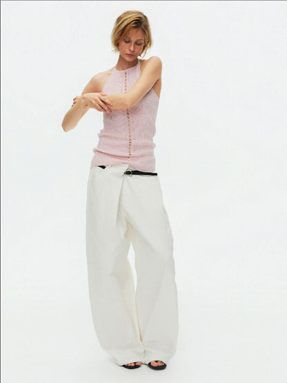 Lyocell Lace Up Halterneck Knit【s0000015929】