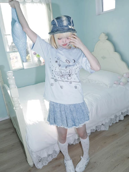 Angel Cat Short Sleeve T-Shirt【s0000012200】