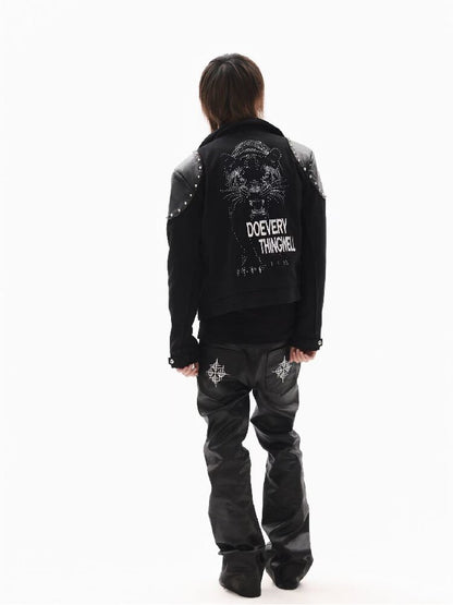 Leather Armor Rivet Canvas Jacket【s0000018352】