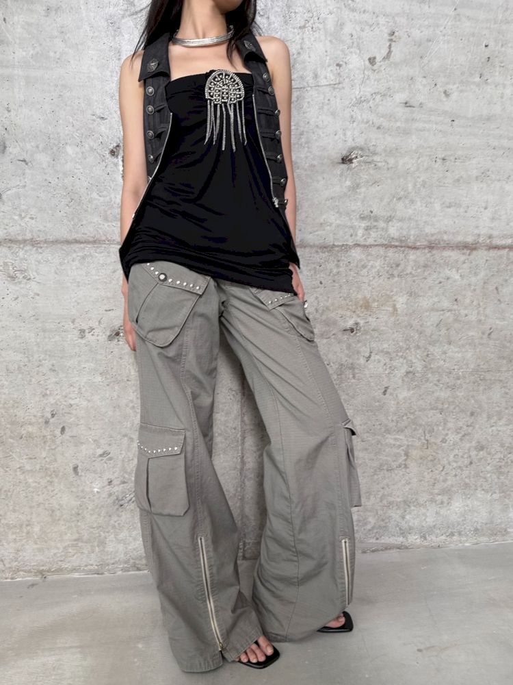 Wide Leg Narrow Crotch Work Pants【s0000012705】