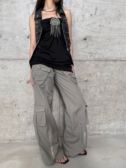 Wide Leg Narrow Crotch Work Pants【s0000012705】