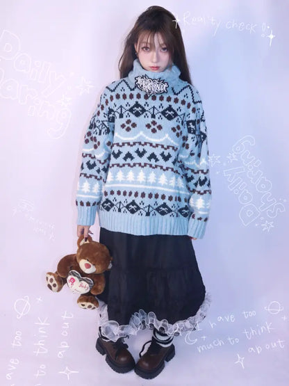 Hand-Knitted Jacquard Sweater【s0000014348】