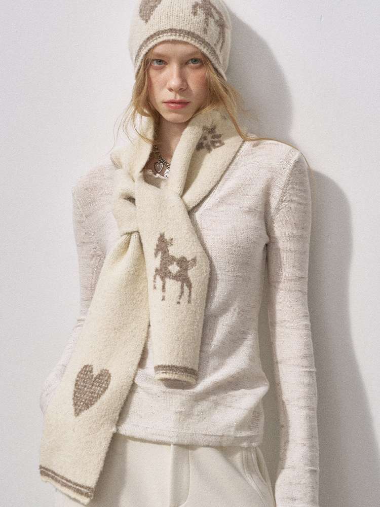 Love Pony Knitted Plush Hat Scarf【s0000015217】