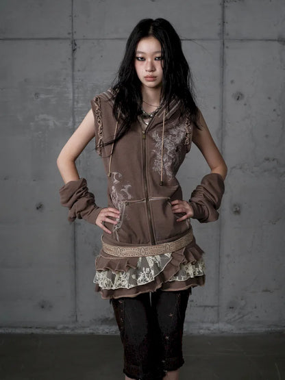 Detachable Hooded Sweatshirt Dress【s0000013943】