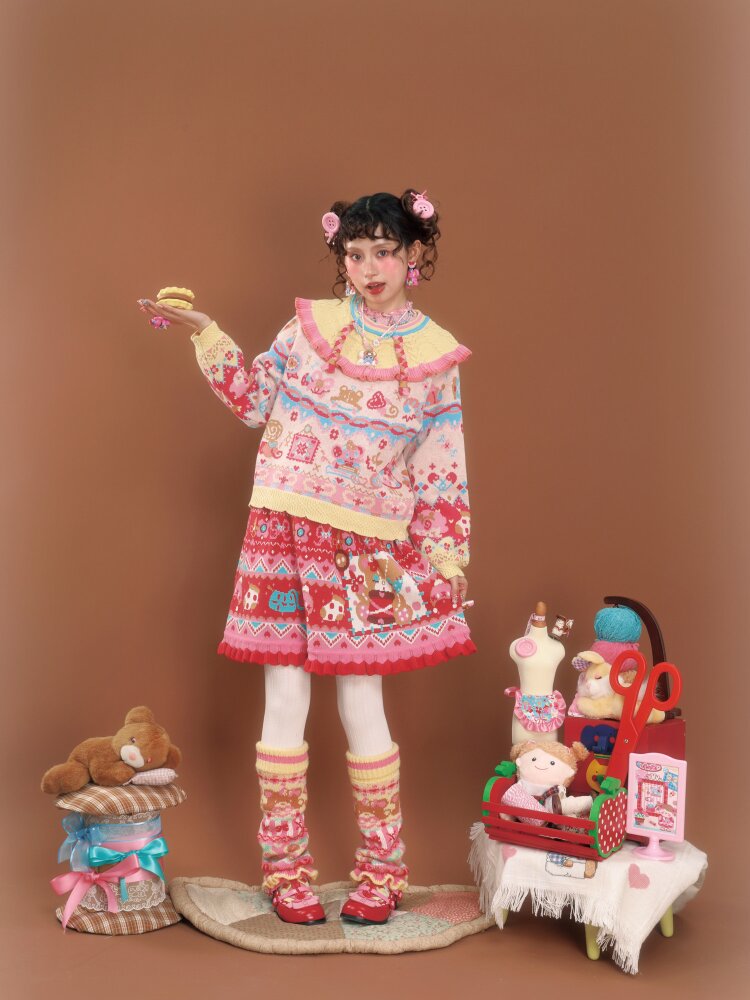 Gouache Contrast Knit Pullover【s0000015592】