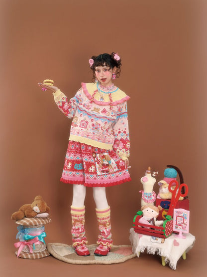 Gouache Contrast Knit Pullover【s0000015592】