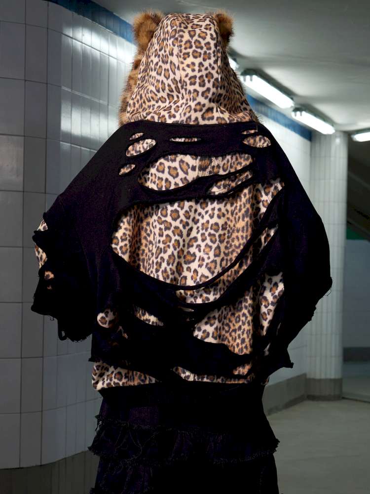 Leopard Print Rip Double Sweatshirt【s0000014646】