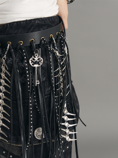 Tassel Chain PU Personalized Belt【s0000017775】