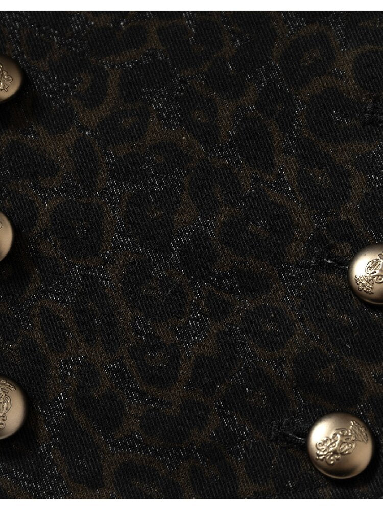 Lace Leopard Print Denim Jacket【s0000016212】