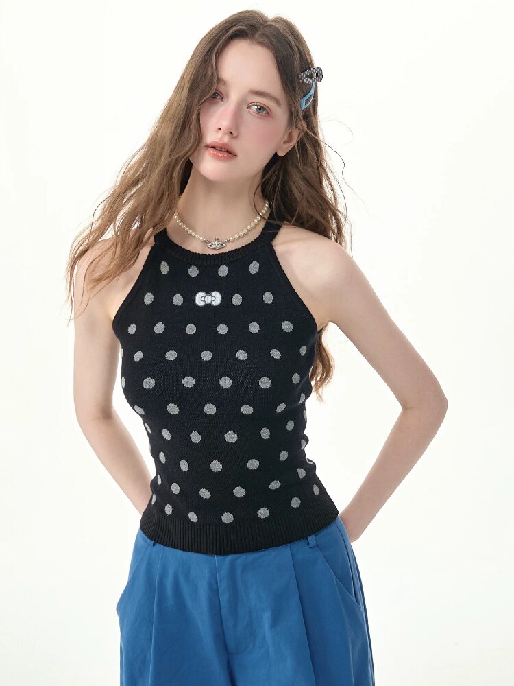 Broken Star Knot Halter Tank Top【s0000017257】
