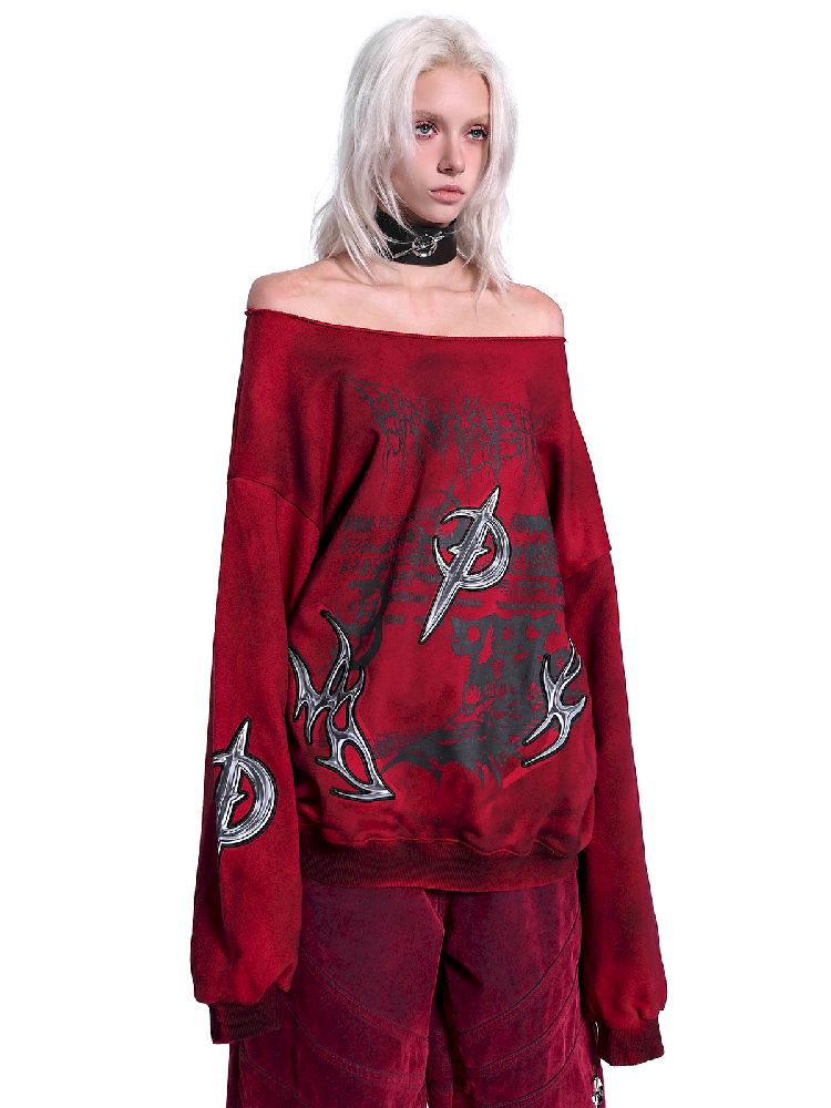 One Shoulder Y2K Sweatshirt【s0000011010】