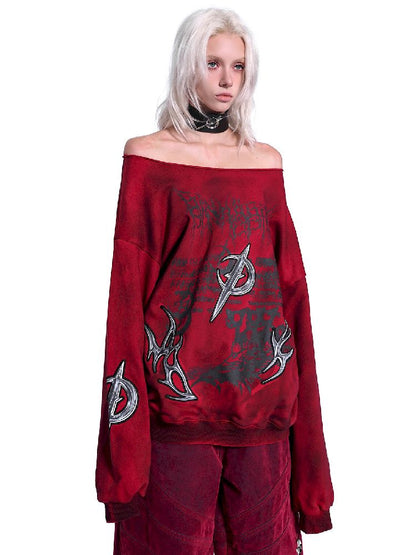 One Shoulder Y2K Sweatshirt【s0000011010】