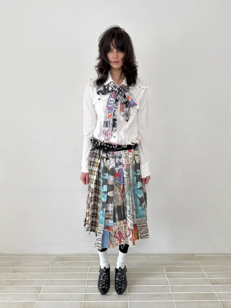 Frayed Waist Belt One-Piece Plaid Skirt【s0000014201】