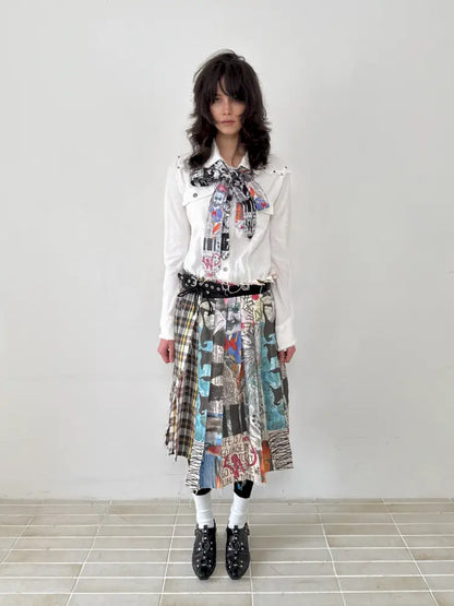 Frayed Waist Belt One-Piece Plaid Skirt【s0000014201】