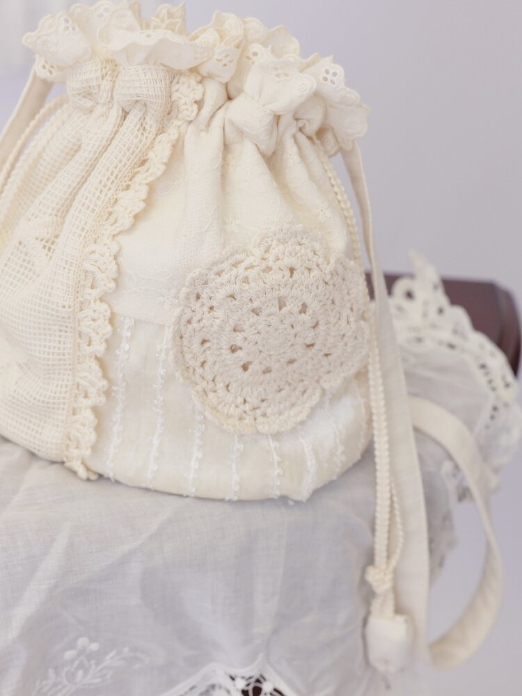 Crochet Patchwork Drawstring Bag【s0000016506】