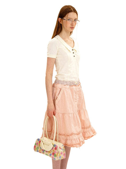 Fake Paneled Ruffled A-line Skirt【s0000016100】