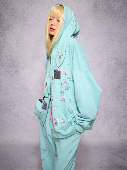 Sticker Rhinestone Rabbit Sweatshirt【s0000018739】