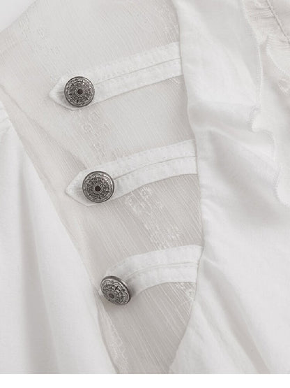 Napoleon Chiffon Patchwork Shirt【s0000018103】