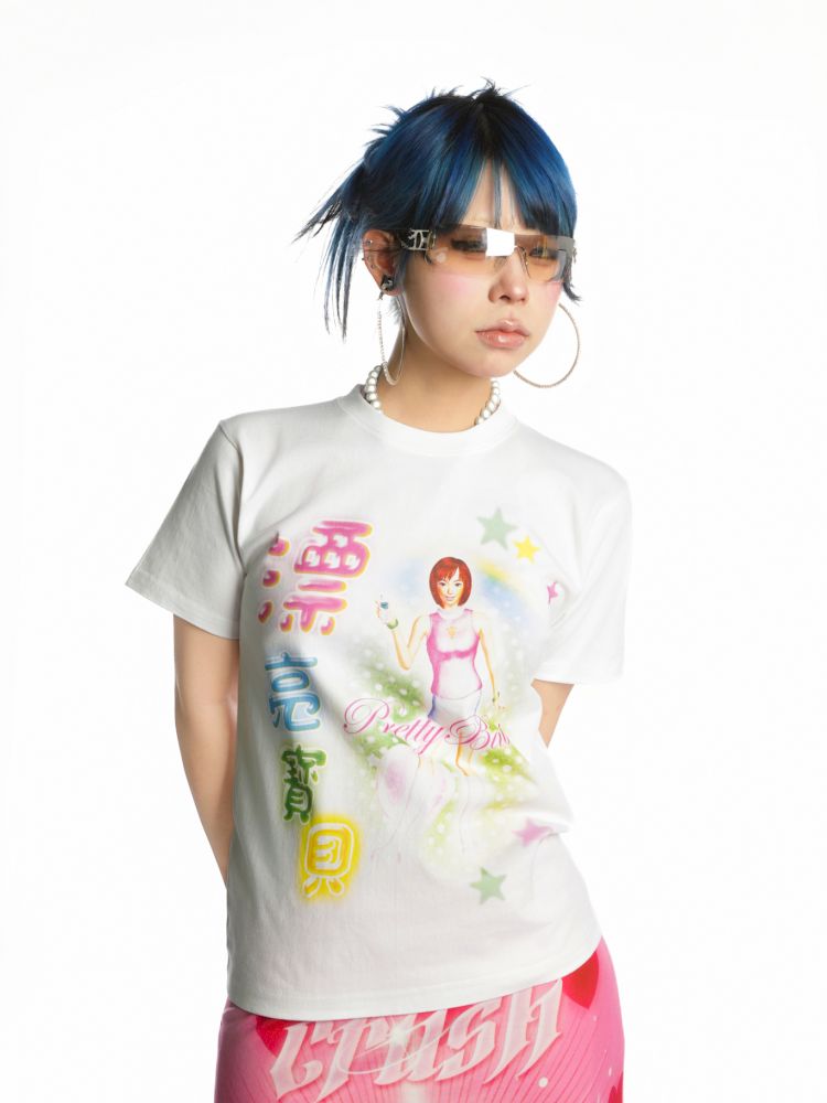Cotton Slim Fit Straight Shoulder T-Shirt【s0000013170】