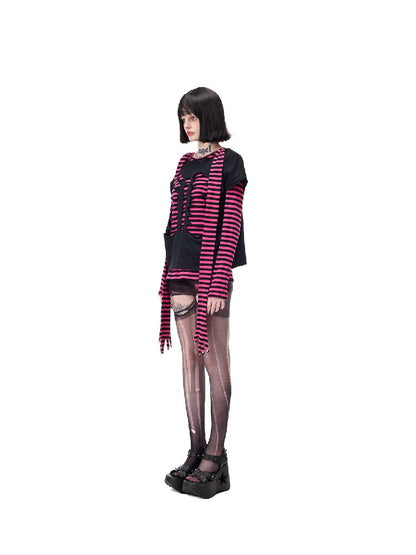 Studded Striped Sun Protection Top【s0000017720】