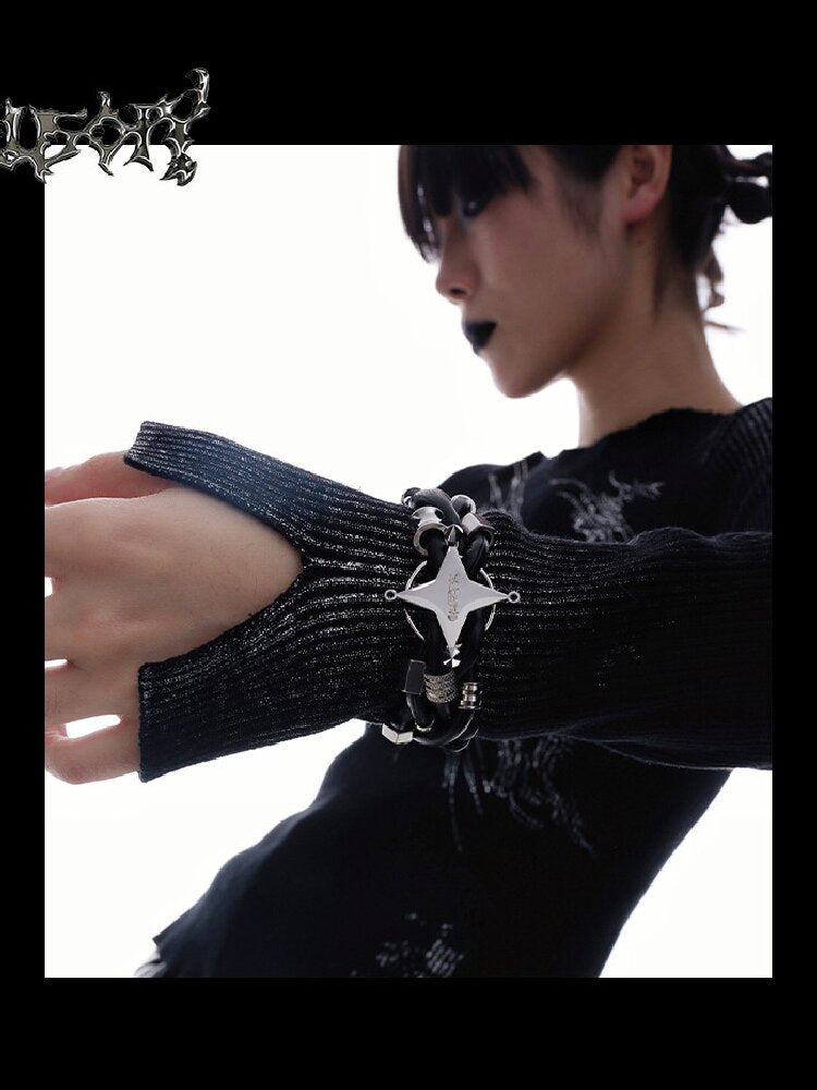 Leather Heavy Beaded Bracelet【s0000018841】