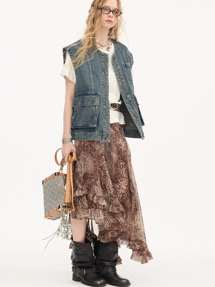 Loose Large Pocket Denim Vest【s0000015898】