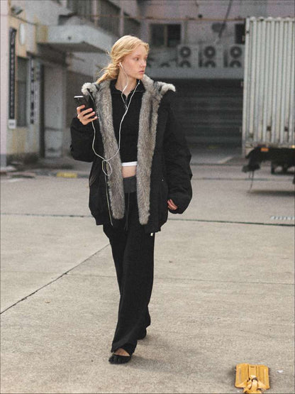 Plush Collar Warm Padded Jacket【s0000014872】