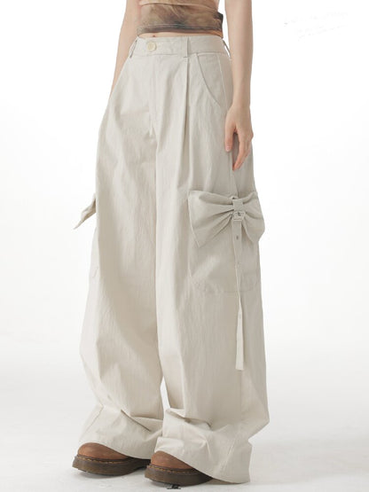 Apricot Bow High Waisted Trousers【s0000017150】