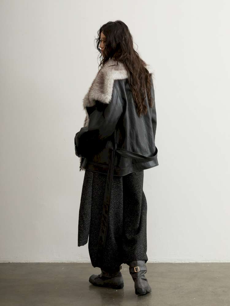 Detachable Fur Collar PU Jacket【s0000015196】