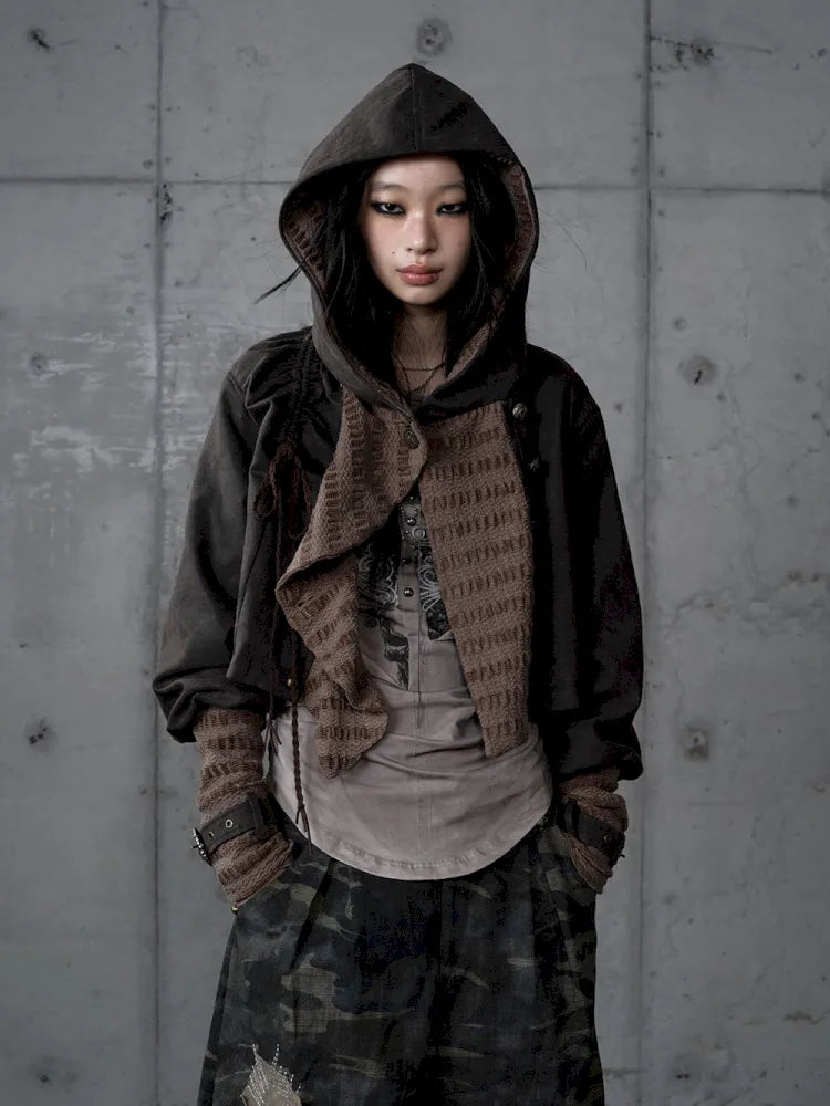 Knit Suede Short Hooded Jacket【s0000014120】