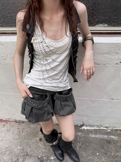 Washed Cotton Mid-Rise Shorts【s0000012834】