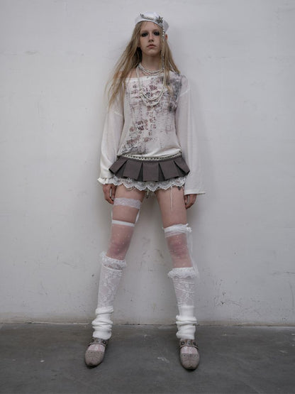 One-shoulder long-sleeved T-shirt【s0000012613】