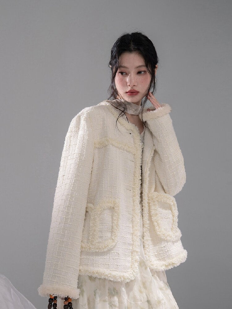 Broken Apricot White Wool Jacket【s0000015735】