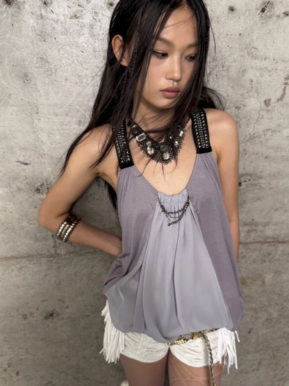 Loose A-line Y-shaped Doll Tank Top【s0000012711】