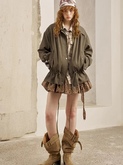 Solid-Color Long-Sleeve Oversized Jacket【s0000014074】