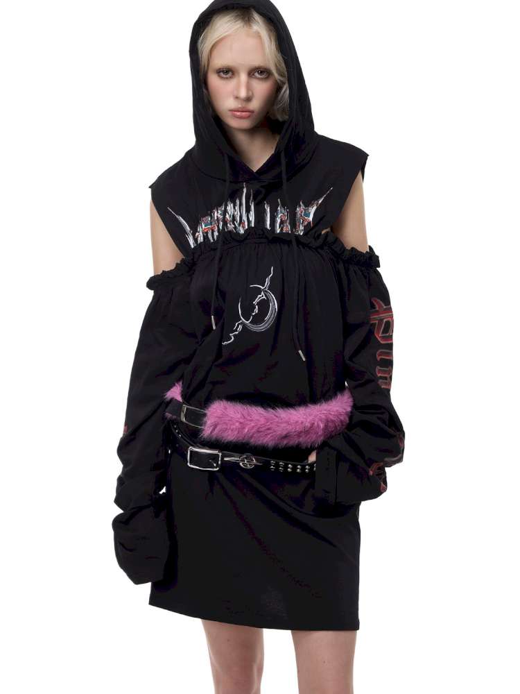 Black Metal Rock Rivet Wool Belt【s0000015131】