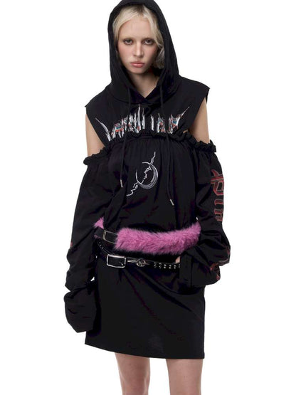 Black Metal Rock Rivet Wool Belt【s0000015131】