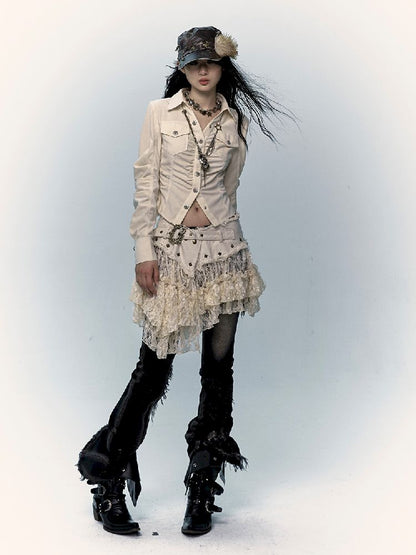 Lace Mesh Half Skirt【s0000011431】