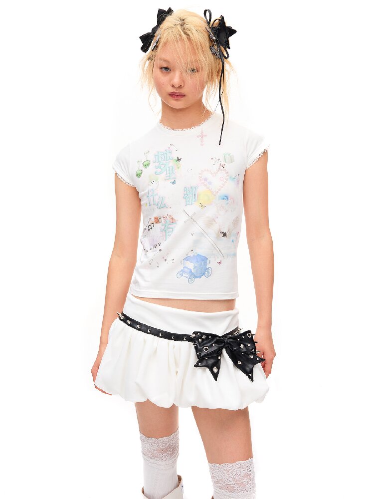 Stud Bow Design Pumpkin Skirt【s0000016934】