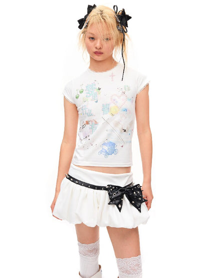 Stud Bow Design Pumpkin Skirt【s0000016934】