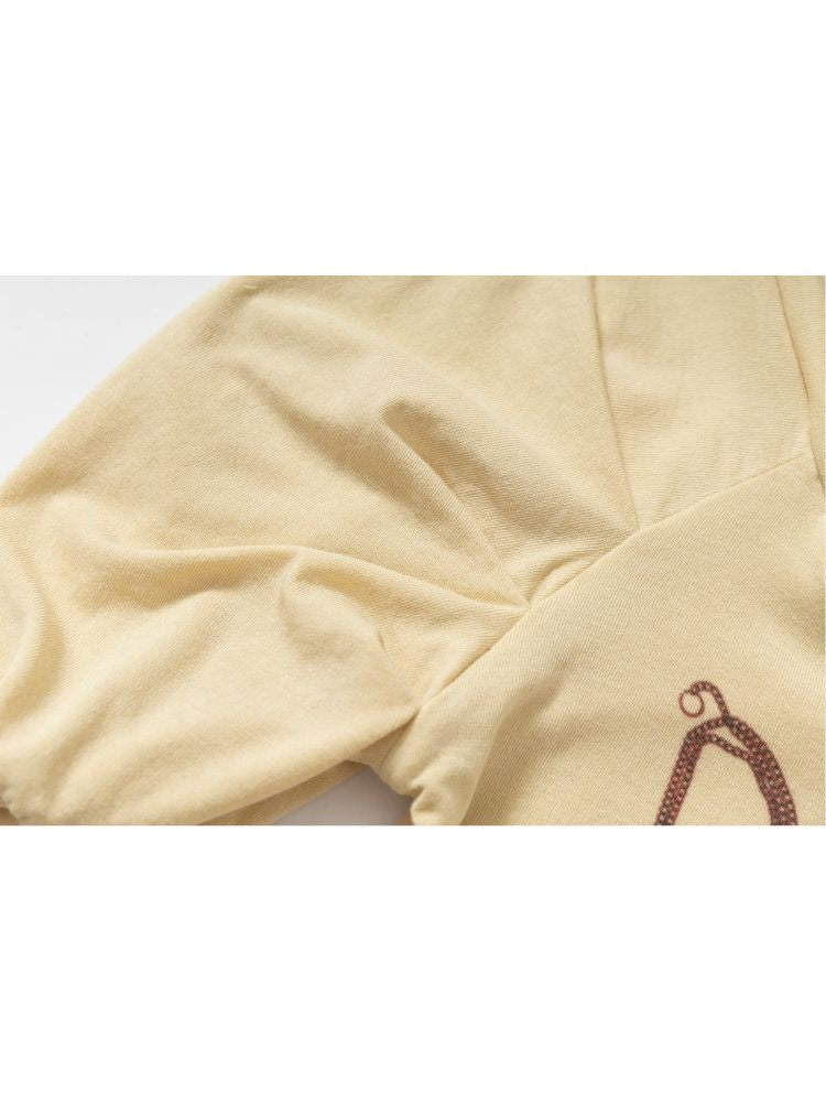 Bubble Sleeve Stretch Short Sleeve T-Shirt【s0000012617】