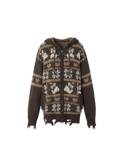 Mohair Wool Knit Cardigan Sweater【s0000011217】