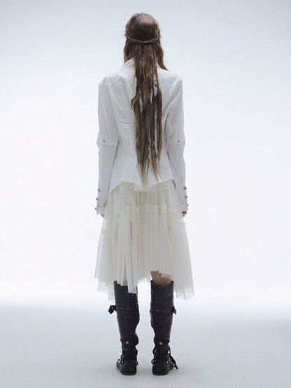 Original Textured Sheer Chiffon Blouse【s0000013908】