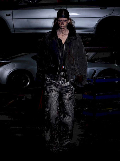 Ombre Zebra Print Rebuilt Jeans【s0000015182】