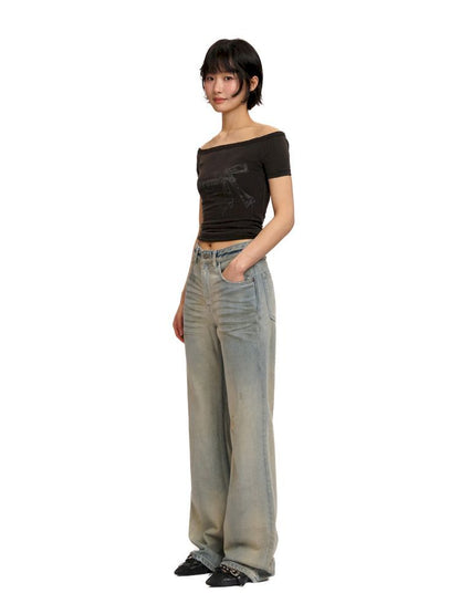 One-shoulder Slim short-sleeved T-shirt【s0000012529】