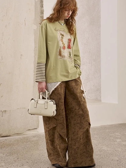 Pocket Structured Relaxed Straight-Leg Workwear Pants【s0000014071】