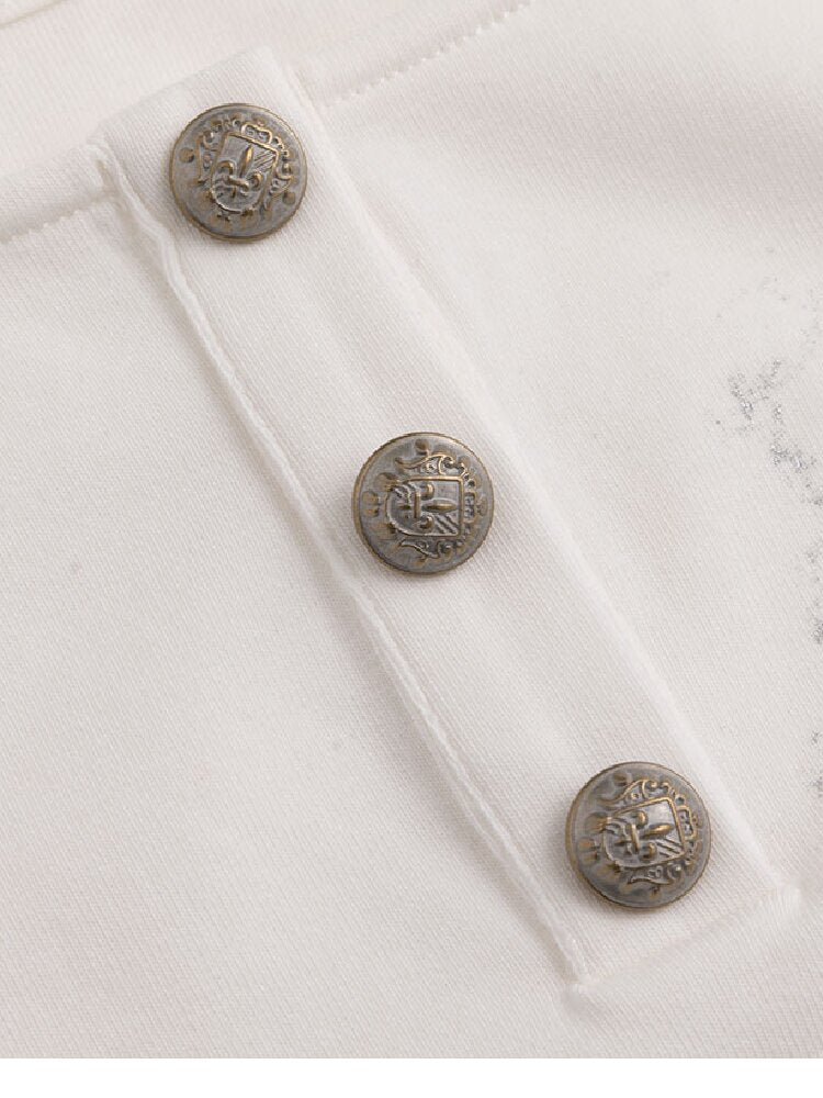 Silver Foil Fake Two-Piece Shirt【s0000018100】
