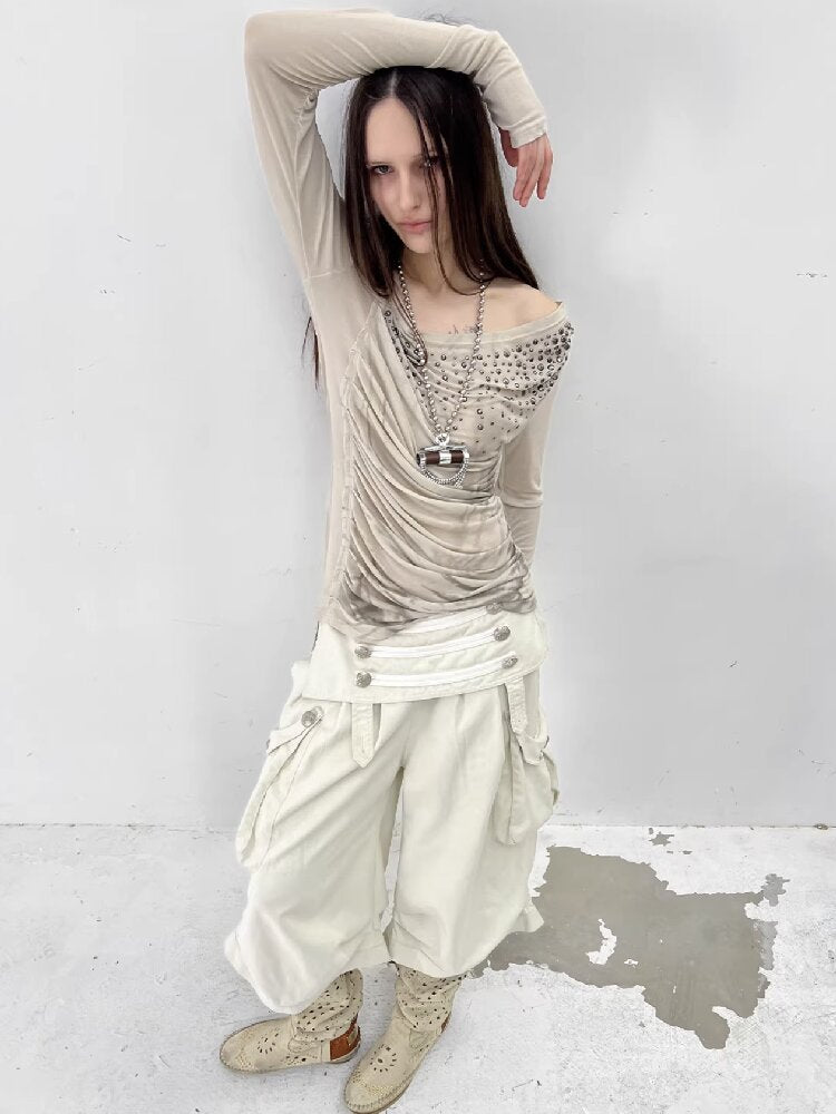 Vintage Low Rise Cargo Cropped Pants【s0000015906】